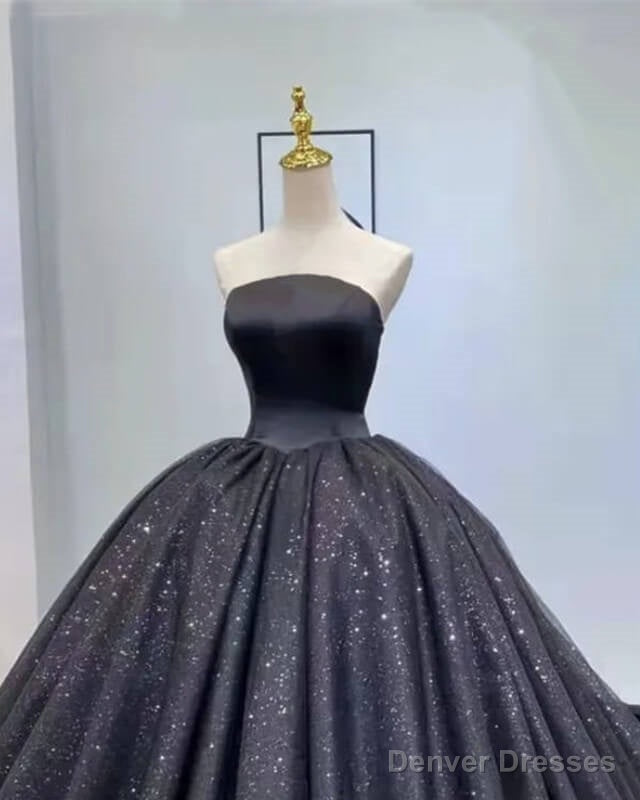 Black Strapless Sparkly Ball Gown Dress Secondary image