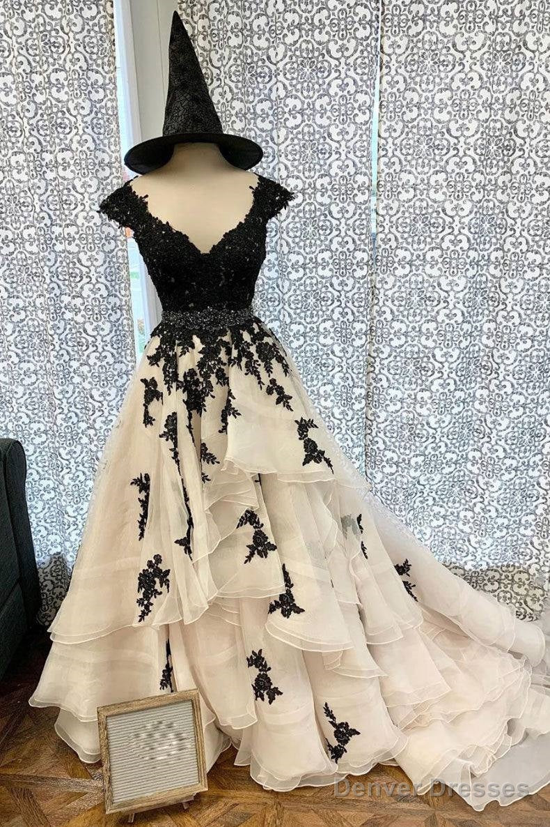 Black Sweetheart Tulle Lace Long Prom Dress Black Lace Evening Dress Main image