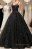 Black Sweetheart Tulle Long Prom Dress, Black Formal Sweet 16 Dress