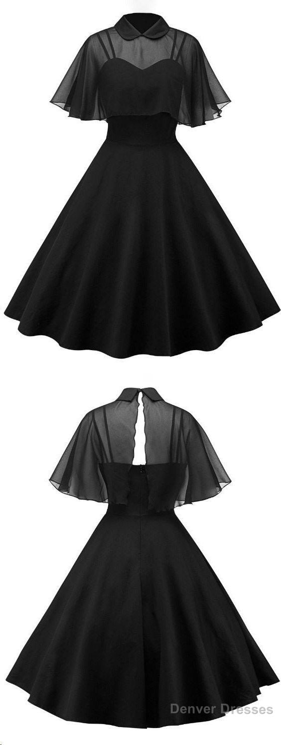 Black Tea Length Homecoming Dress , Charming Dress Secondary image