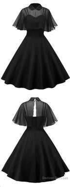 Black Tea Length Homecoming Dress , Charming Dress