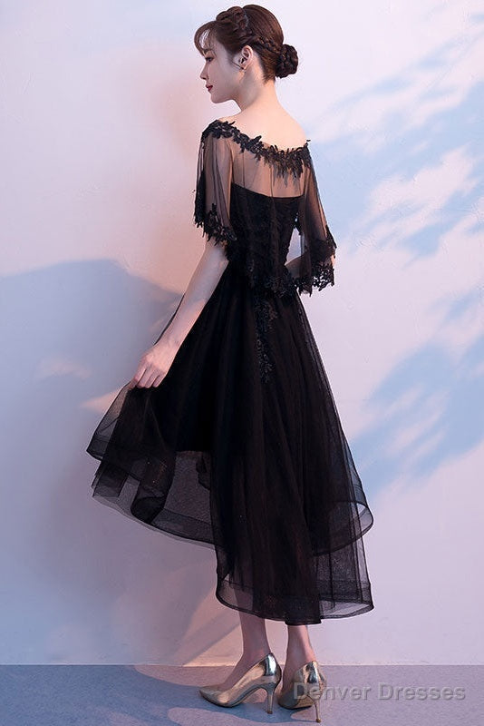 Black Tulle Lace Short Prom Dress, Black Homecoming Dress Secondary image