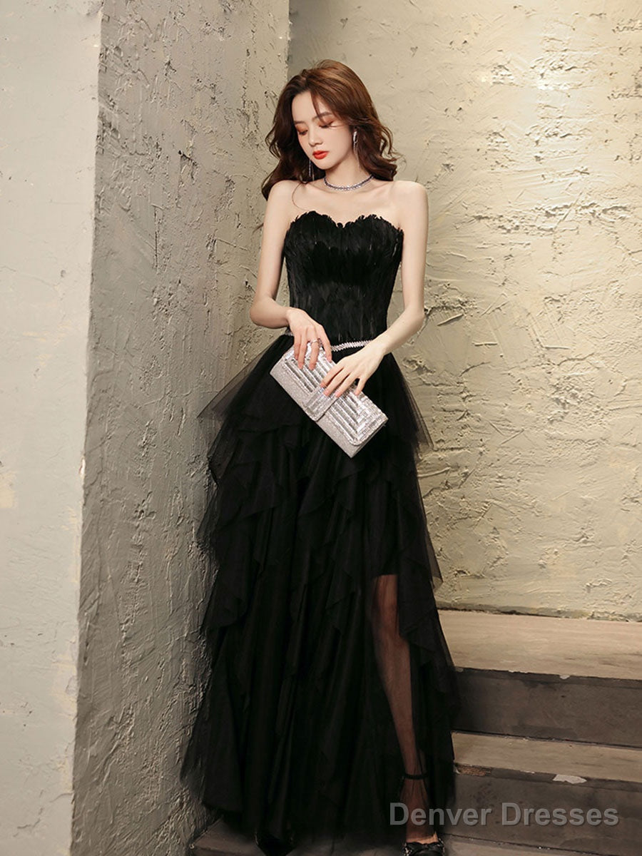Black Tulle Long Prom Dress Black Tulle Evening Dress Main image