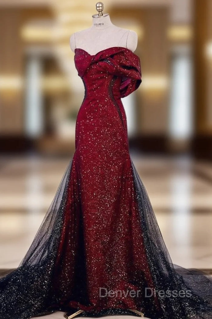 Black Tulle Off the Shoulder Bow Prom Dress Main image