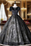 Black Tulle Seuqins Beading Quinceanera Dress