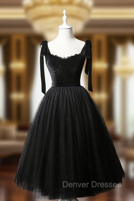 Black Tulle Short Prom Dress, Black Tulle Formal Dress Main image