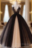 Black Tulle Spaghetti Straps Tulle Prom Dress