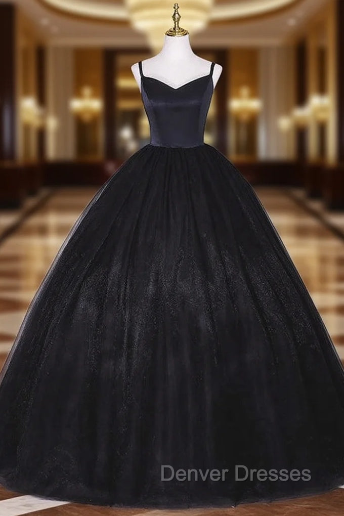 Black Tulle Straps Quinceanera Dress Main image