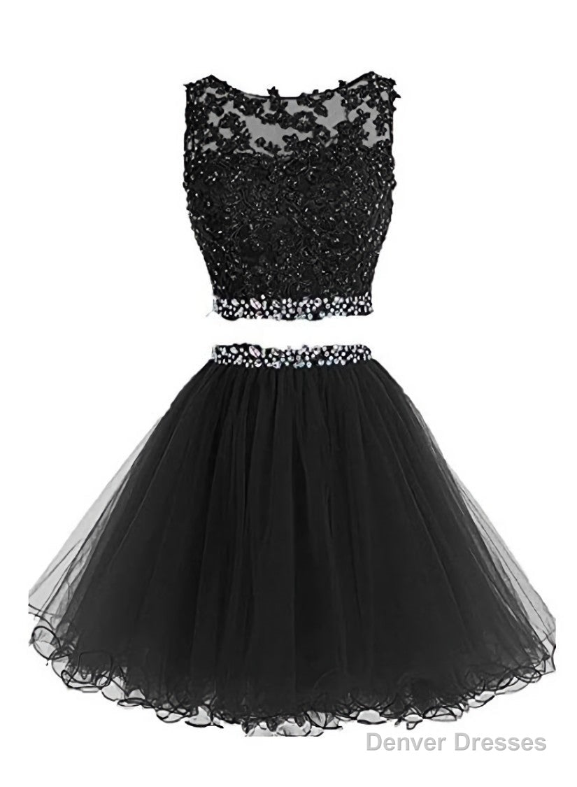 Black Two Piece Tulle Homecoming Dress, Lovely Party Dress Main image
