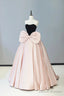 Black Velvet And Pink Satin Floor Length Prom Dress, Beautiful Strapless Evening Party Dress