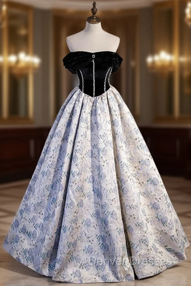 Black Velvet Off the Shoulder Pleats Beading Prom Dress