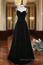 Black Velvet Short Sleeve Square Neck Pearls Prom Dress