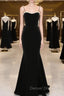 Black Velvet Straps Tea Length Party Dress, Black Velvet Homecoming Dress