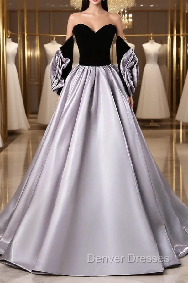 Black Velvet Sweetheart Flower Quinceanera Dress Main image