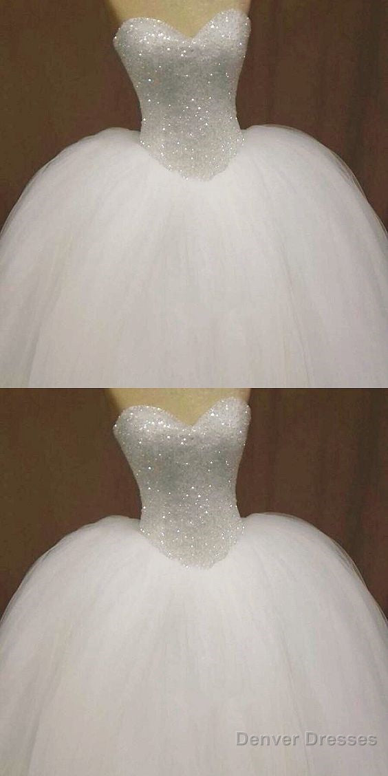 Bling Sweetheart Wedding Dress Drop Waist Ball Gown For Women Prom Dress, Evening Dress Main image