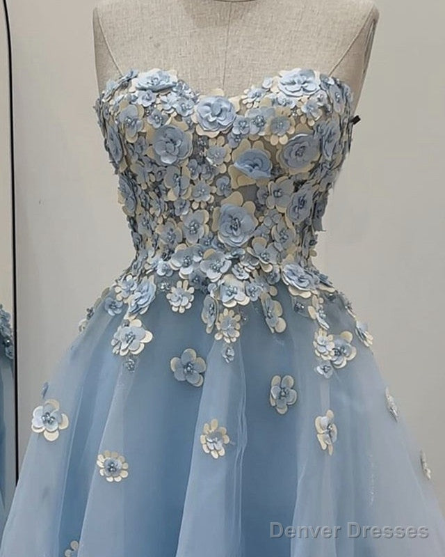 Blue 3D Flowers Tulle Midi Dress Secondary image