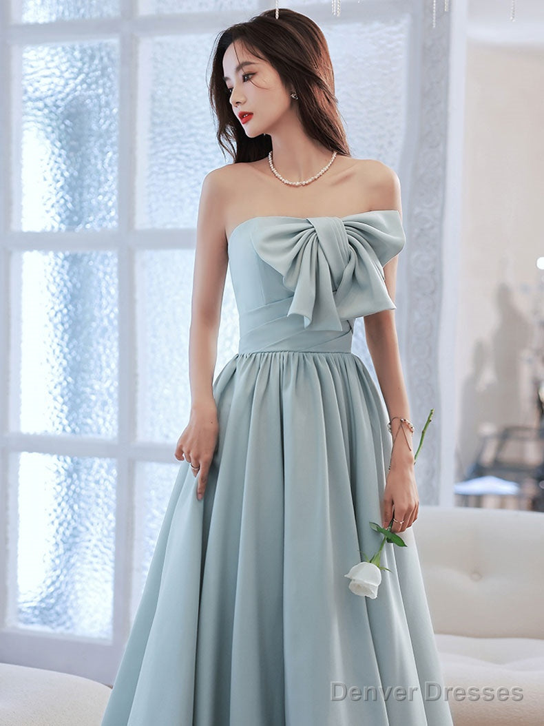Blue A Line Long Prom Dress, Blue Formal Party Dress Secondary image