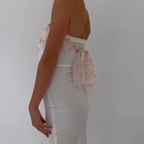 White Strapless Sheath Long Prom Dress Elegant Party Dress