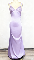 Blue Backless Mermaid Satin Long Evening Prom Dress