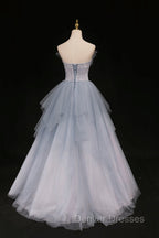 Blue Beaded Sweetheart Long Evening Dress Blue Prom Dress prom Dress shops