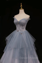 Blue Beaded Sweetheart Long Evening Dress Blue Prom Dress prom Dress shops