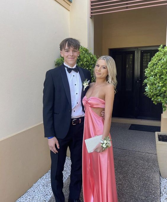 Charming Pink Sweetheart Backless Long Prom Dress Main image