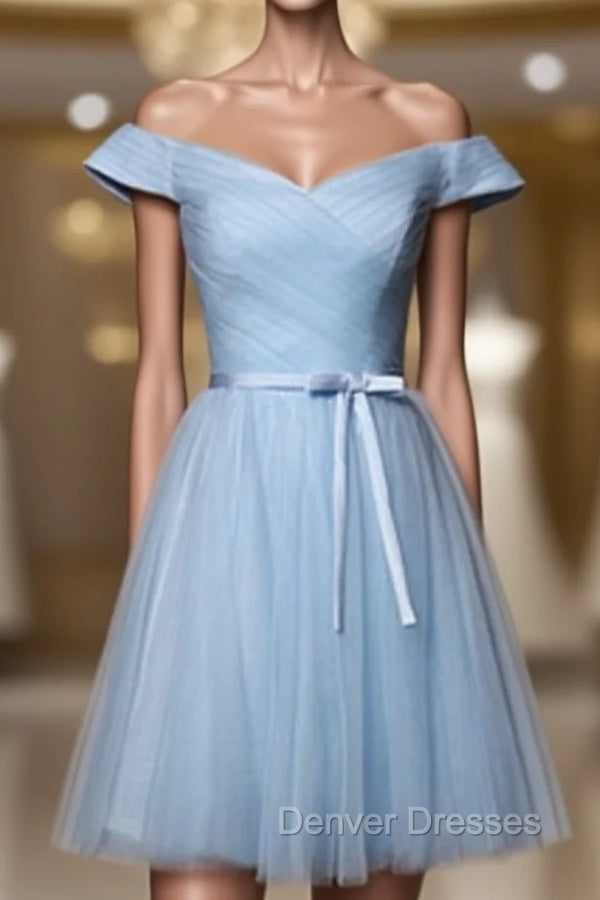 Blue Homecoming Cocktail Dress Knee Length