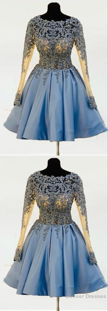 Blue Homecoming Dresses With Sleeves