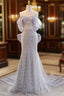 Blue Mermaid Sequins Off the Shoulder Prom Dress