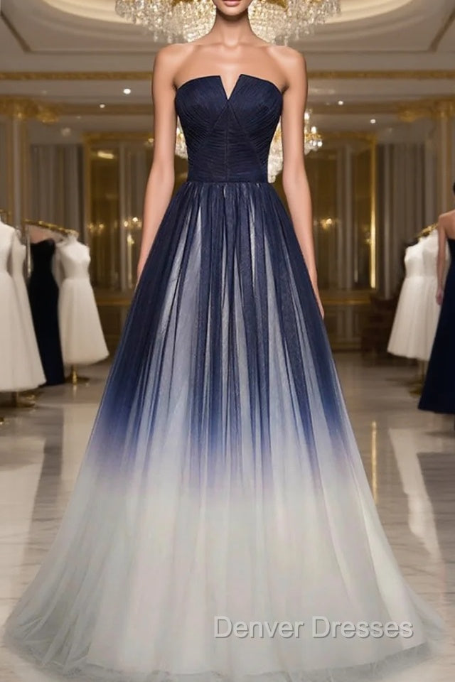 Blue Prom Dress Tulle LongEvening Dress Main image