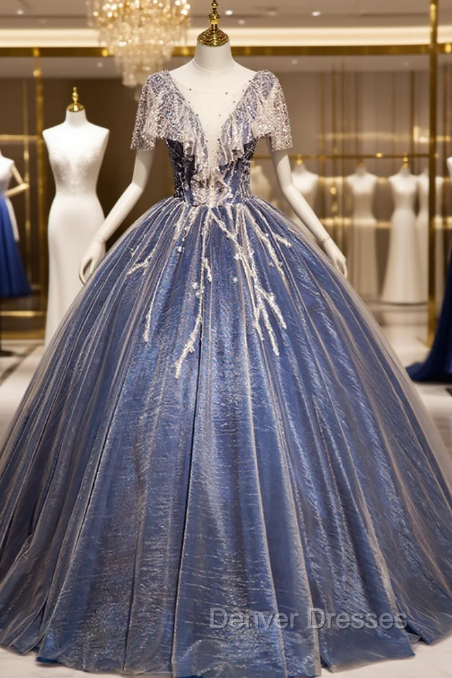 Blue Tulle Ball Gown Quinceanera Dress Main image