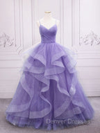 Blue Tulle Long Prom Dress, Blue Tulle Formal Dress Sweet 16 Dress