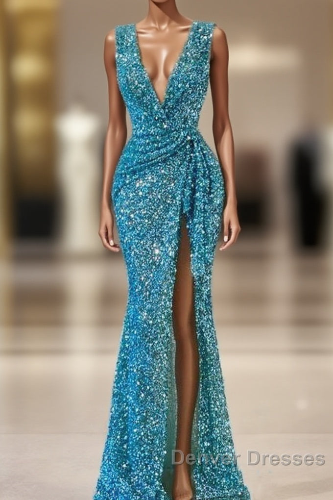 Blue Wedding Reception Dress For Women, Evening Dress For Women Prom Dress