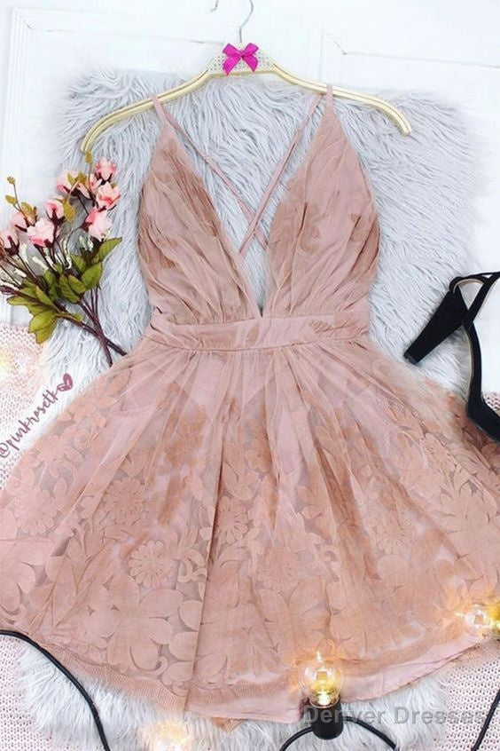 Blush Homecoming Dress Short, Homecoming Dance Dress Main image