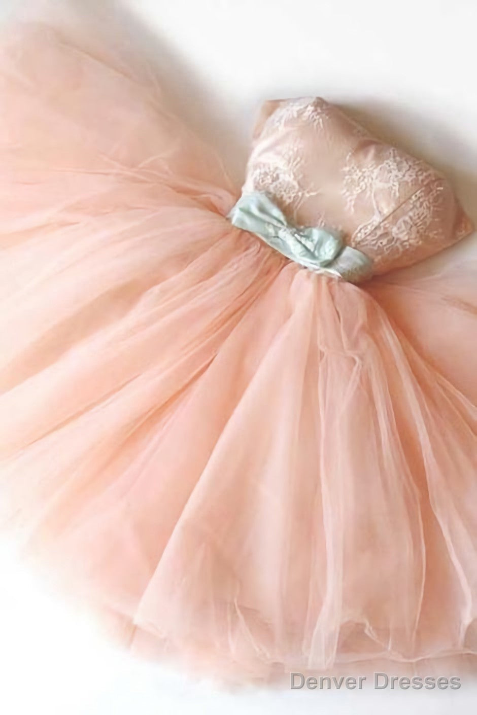 Blush Pink Homecoming Dresses, Strapless Lace Homecoming Dress, Short Party Dress Main image