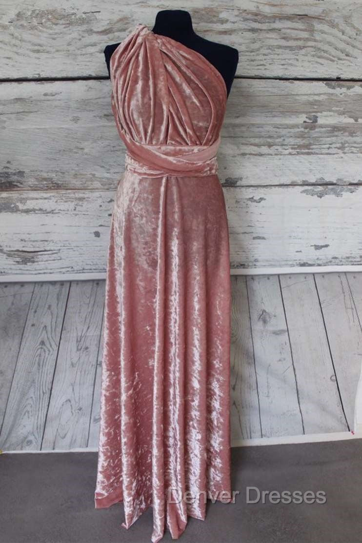 Blush Pink Velvet Infinity Convertible Bridesmaid Dress Secondary image