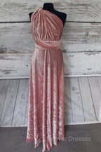 Blush Pink Velvet Infinity Convertible Bridesmaid Dress