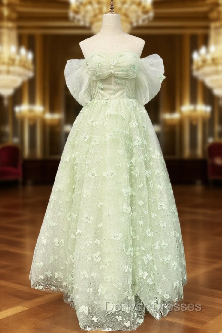 Boho A-Line Sweetheart Green Floor-Length Quinceanera Dress With Petticoat Main image