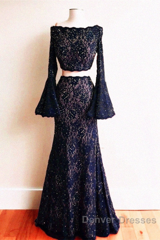 Boho Chic Mermaid Two Piece Lace Prom Dress Secondary image