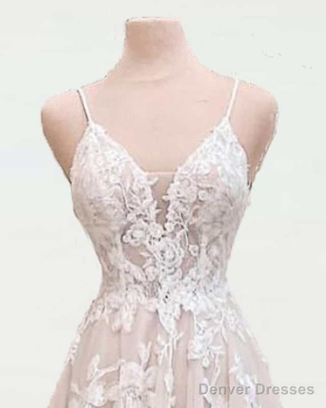 Boho Wedding Dress V Neck Lace Embroidery Secondary image