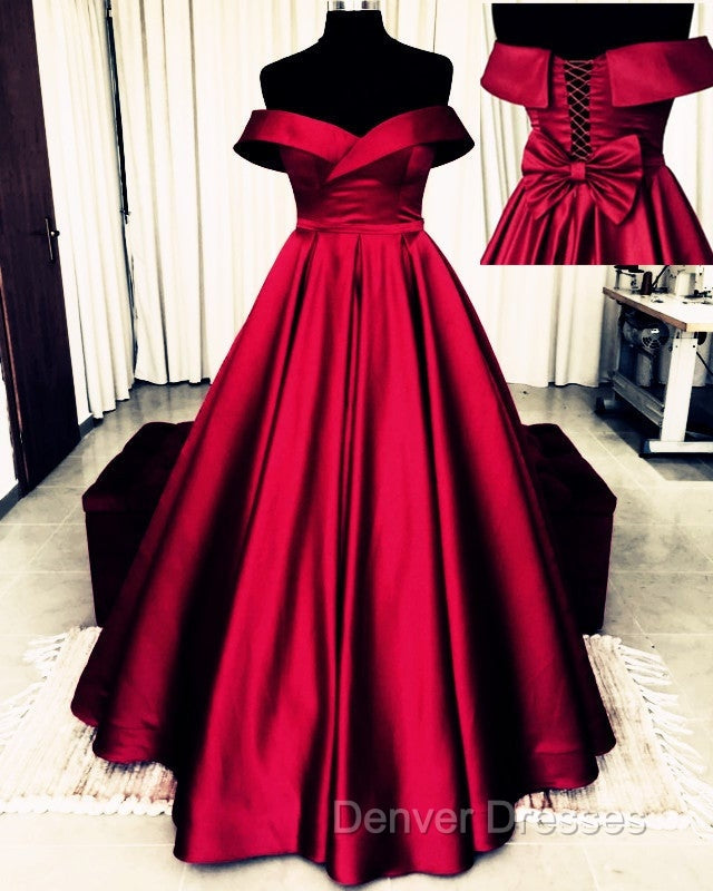 Bow Back Prom Dress Ball Gowns Off The Shoulder