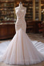Bridal Gown Custom Made Mermaid Champagne Beaded Wedding Dress