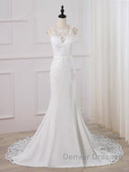 Precious Spaghetti Strap Lace Mermaid Wedding Dress