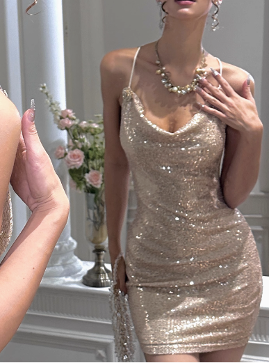 Brilliant And Elegant Swing Neck Sequined 17Th Birthday Homecoming Dress Secondary image