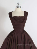 Brown A-Line Short Prom Dress, Brown Short Formal Dress