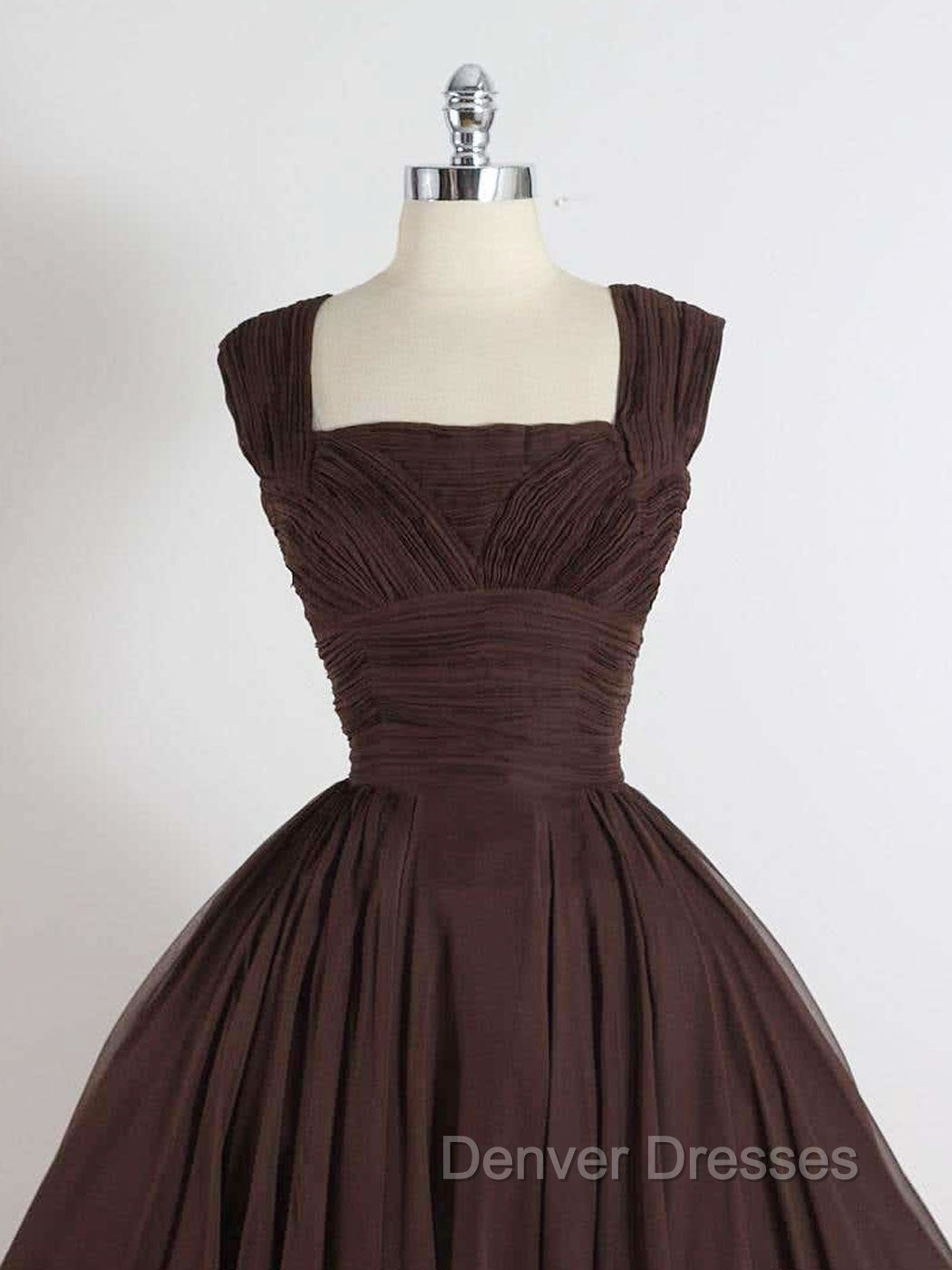 Brown A-Line Short Prom Dress, Brown Short Formal Dress