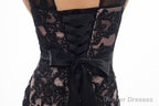 Brown And Black Memraid Appliques Backless Prom Dresses With Sash