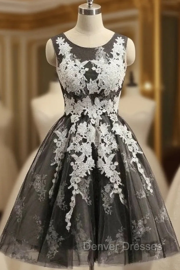 Brown Tulle Sleeveless Round Neck Homecoming Dress Cocktail Dress