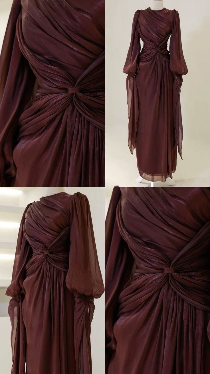 Burgundy Evening Dress A Line Long Prom Gowns