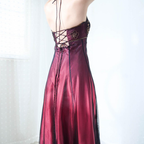 Vintage Fuchsia Halter-Neck A-Line Beaded Chiffon Long Prom Dress Evening Gown